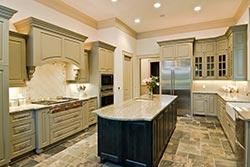 Granite kitchen green cabinets Exclusive Marble & Granite Greensboro